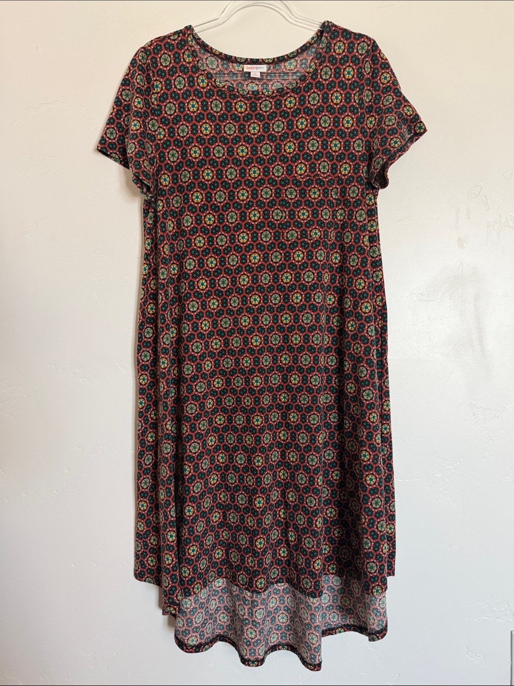LuLaRoe Black Multi-Color Midi Dress High-Low Western Aztec Print Dress